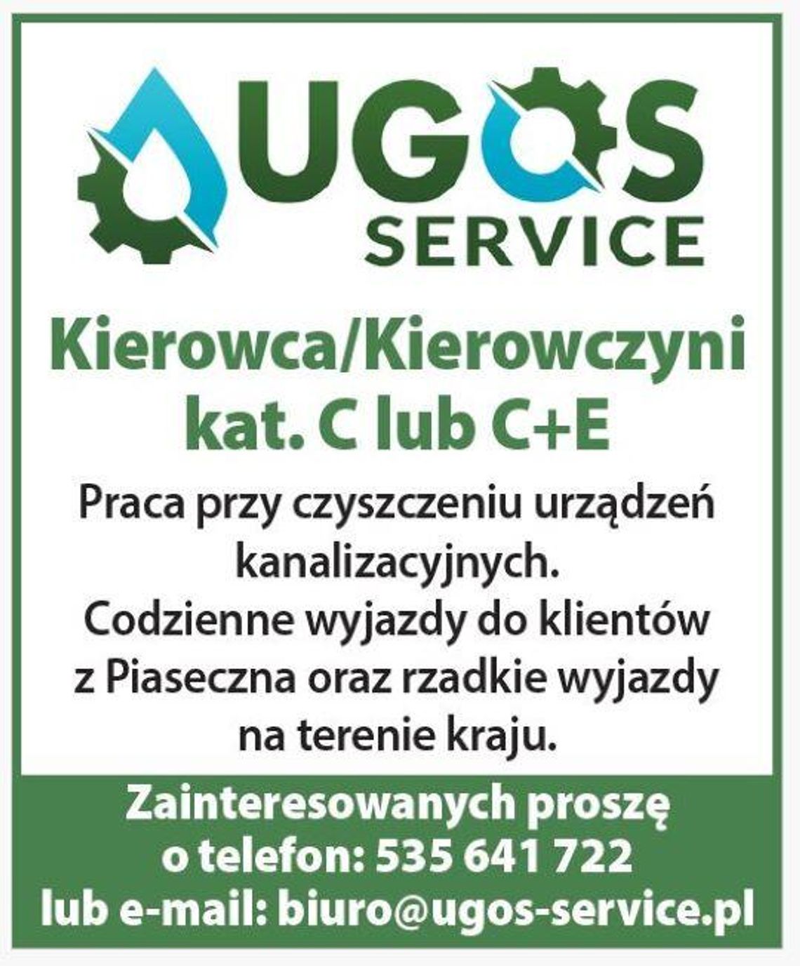 PRACA- KIEROWCA / KIEROWCZYNI KAT. C lub C + E PRACA- KIEROWCA / KIEROWCZYNI KAT. C lub C + E