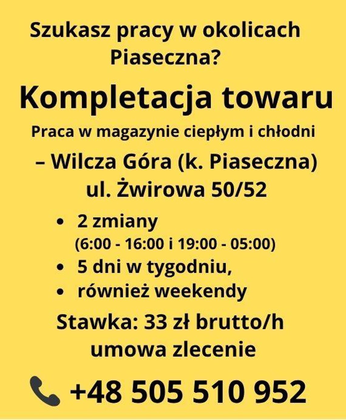 PRACA W PIASECZNIE