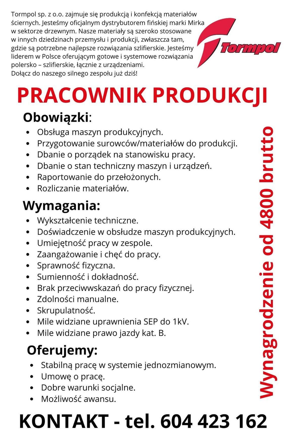 PRACOWNIK PRODUKCJI PRACOWNIK PRODUKCJI
