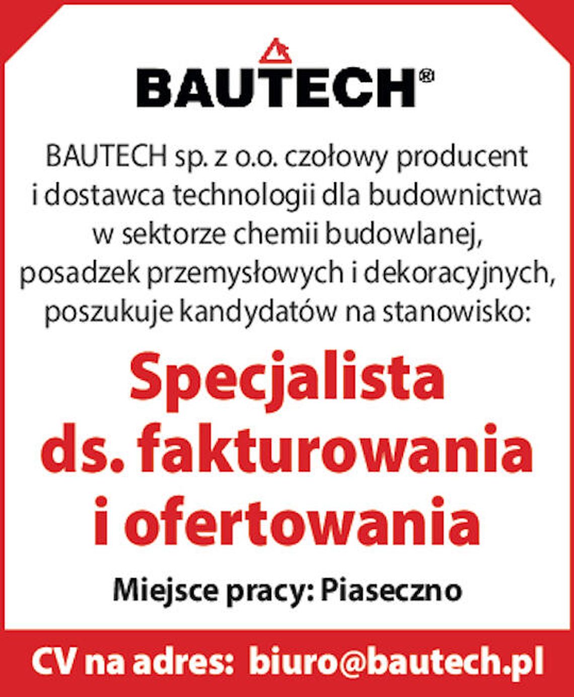 SPECJALISTA DS. FAKTUROWANIA I OFERTOWANIA