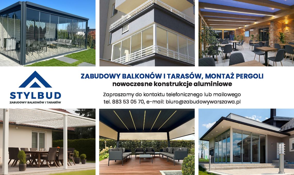 ZABUDOWY BALKONÓW I TARASÓW, MONTAŻ PERGOLI