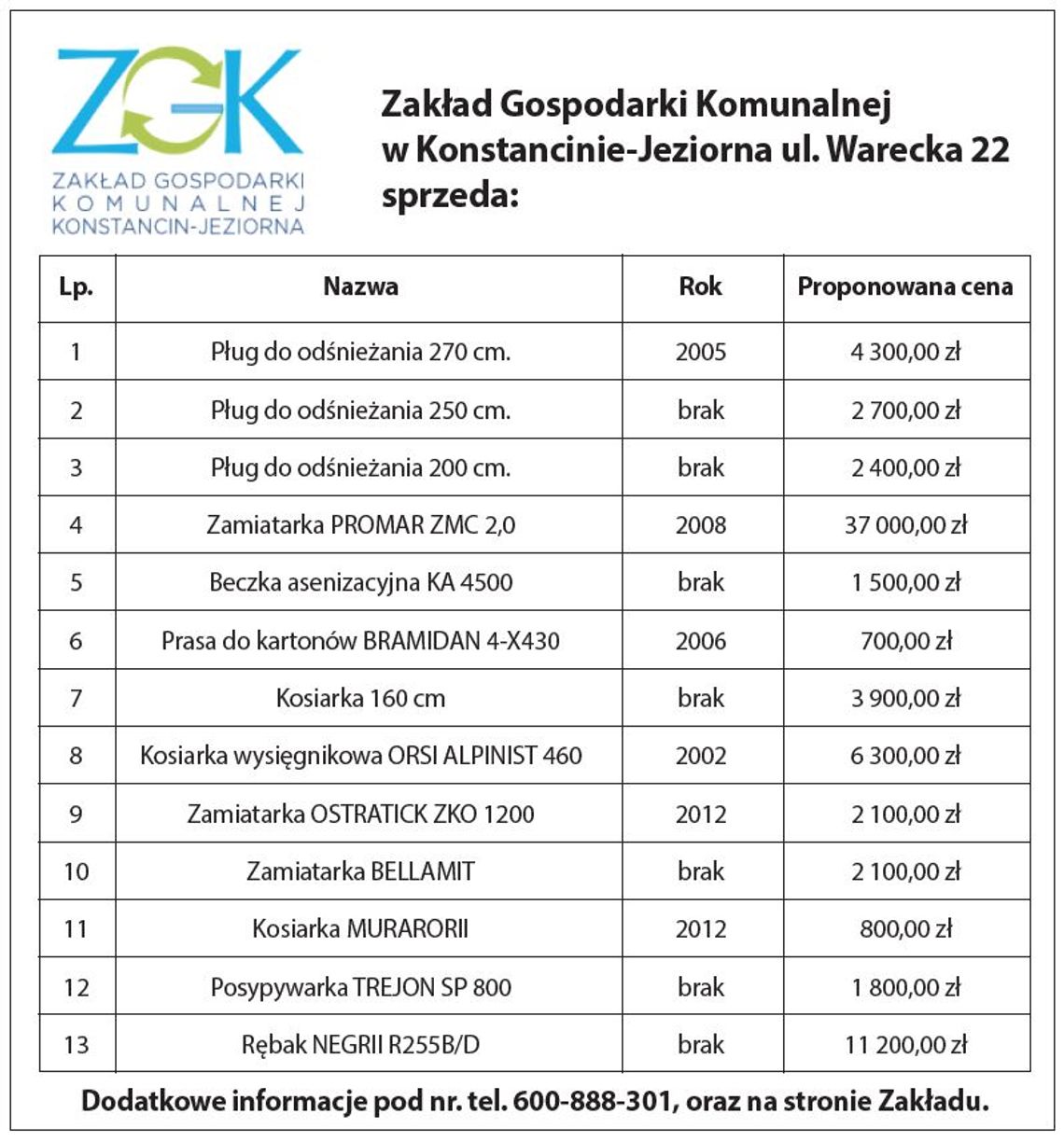 ZAKŁAD GOSPODARKI KOMUNALNEJ