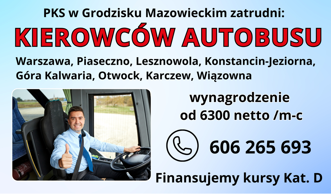 Zatrudnimy KIEROWCÓW AUTOBUSU