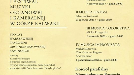 I FESTIWAL MUZYKI ORGANOWEJ I KAMERALNEJ W GÓRZE KALWARII