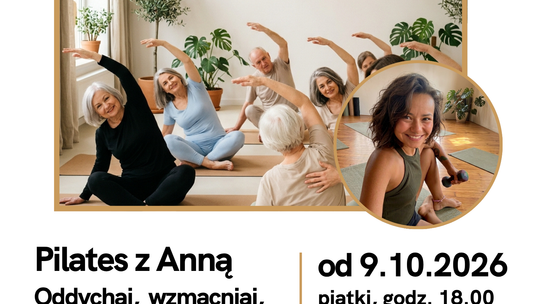 Plakat Pilates z Anną. Pilates dla seniorów
