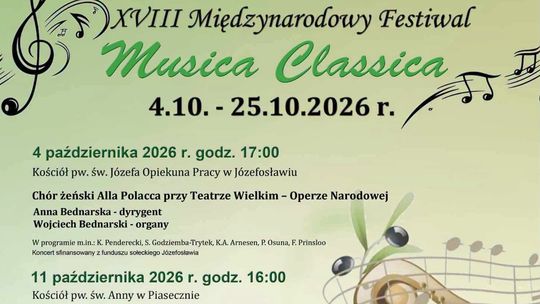 XVIII Międzynarodowy Festiwal Musica Classica 2026 w Józefosławiu, Piasecznie i Głoskowie