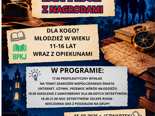 Noc detektywów- ESCAPE ROOM dla młodzieży