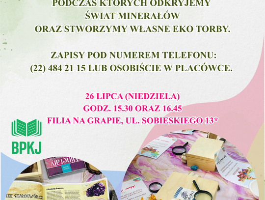 Od książki do sztuki, czyli minerały w roli głównej - bezpłatne warsztaty dla dzieci