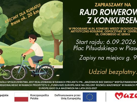 Piaseczno na dwóch kółkach: rajd rowerowy z konkursem i ekologiczną atrakcją