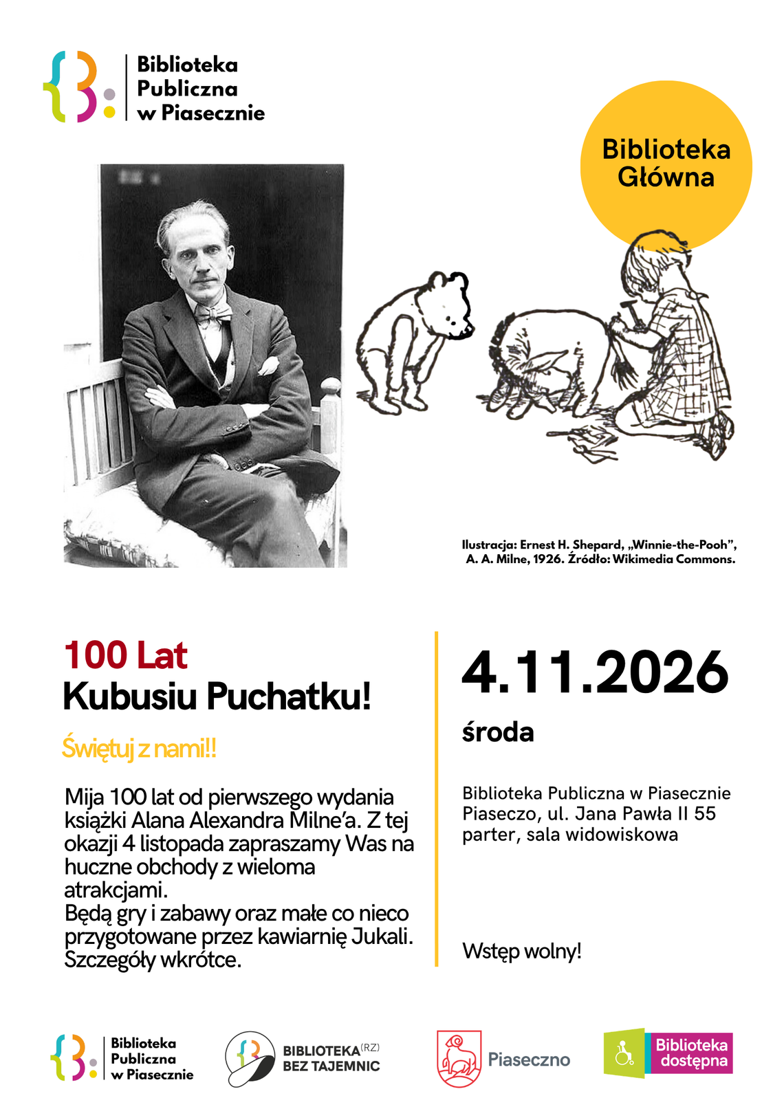 100 lat Kubusiu Puchatku! Zapraszamy na wielkie świętowanie w Stumilowym Lesie