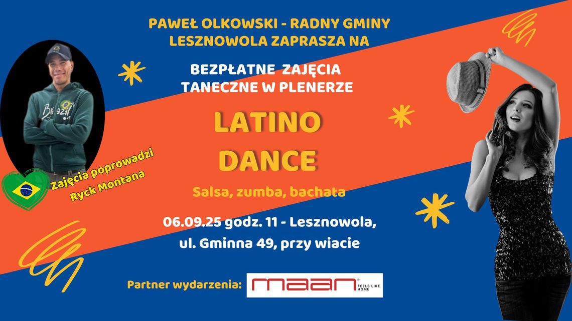 Bezpłatne zajęcia Taneczne w plenerze - LATINO DANCE w Lesznowoli