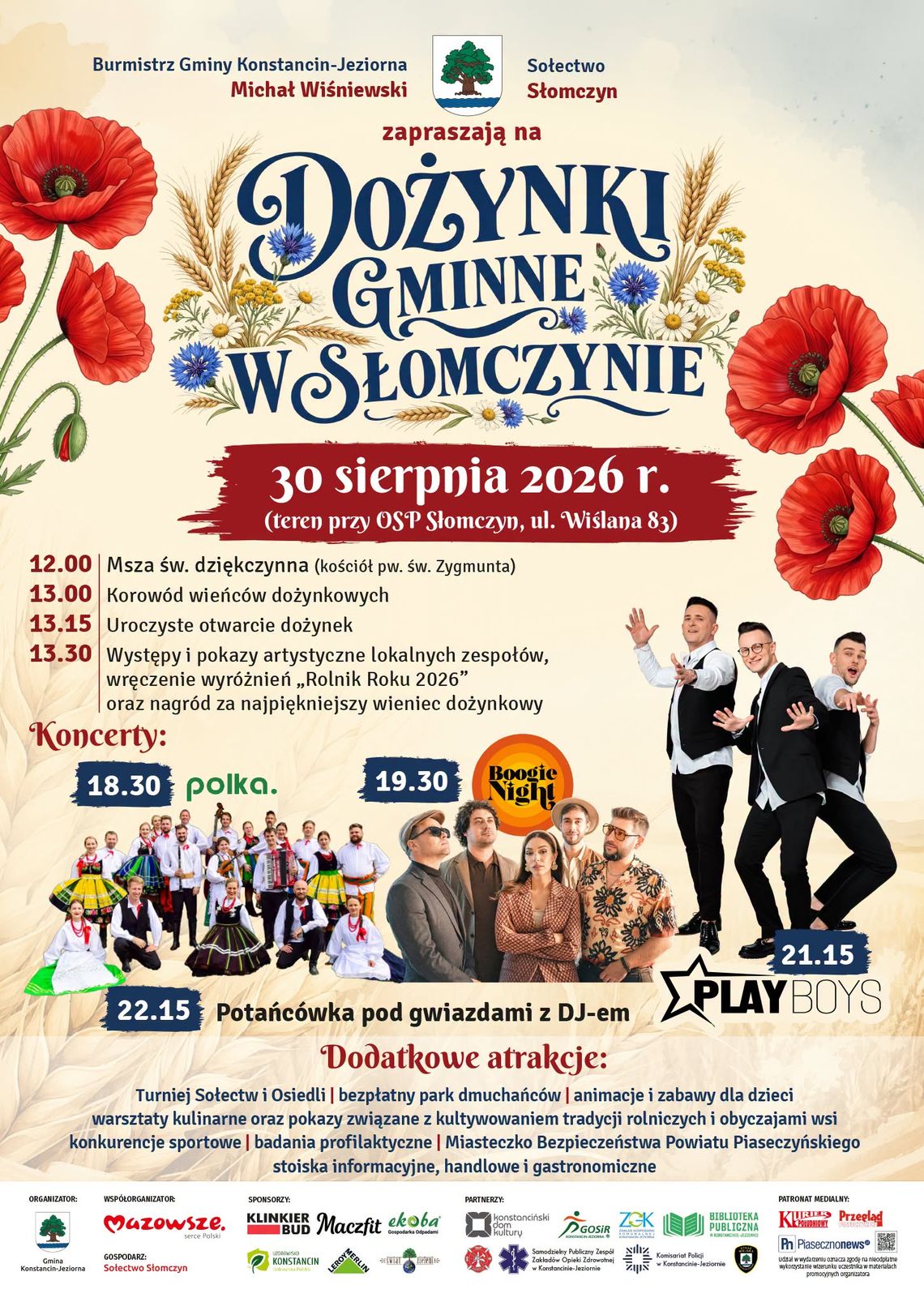 Dożynki Gminne w Słomczynie: tradycja, atrakcje i koncert Playboys na finał Dożynki Gminne w Słomczynie: tradycja, atrakcje i koncert Playboys na finał