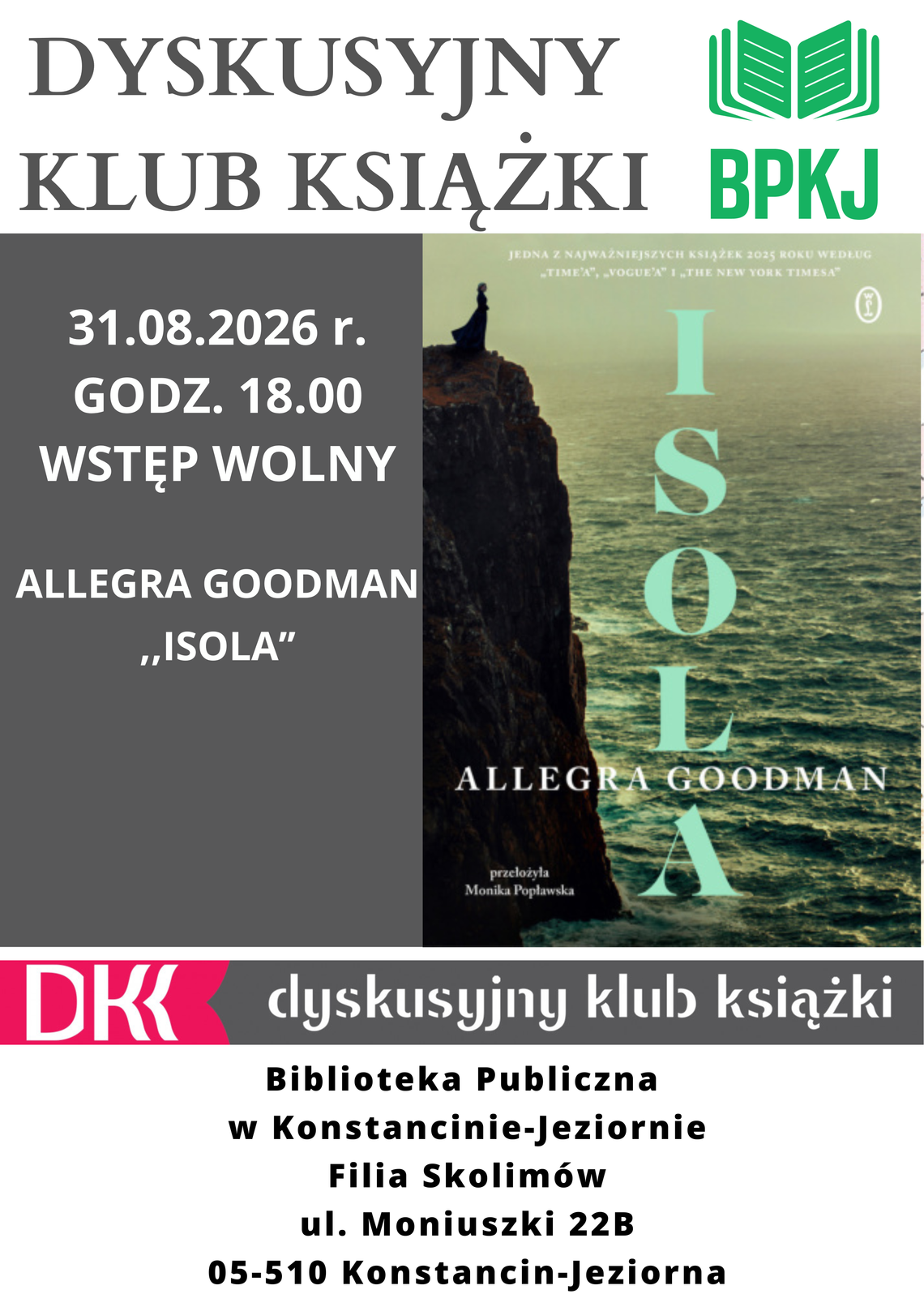 Dyskusyjny Klub Książki w filii w Skolimowie Dyskusyjny Klub Książki w filii w Skolimowie