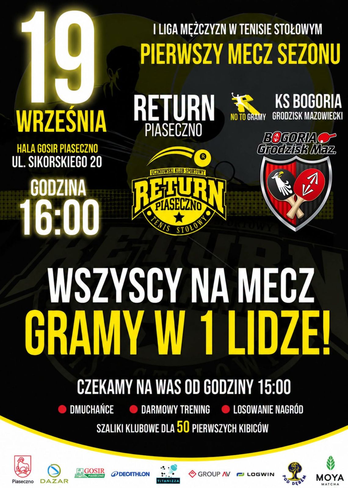 I liga mężczyzn w tenisie stołowym UKS Return Piaseczno vs KS Bogoria Grodzisk Mazowiecki I liga mężczyzn w tenisie stołowym UKS Return Piaseczno vs KS Bogoria Grodzisk Mazowiecki