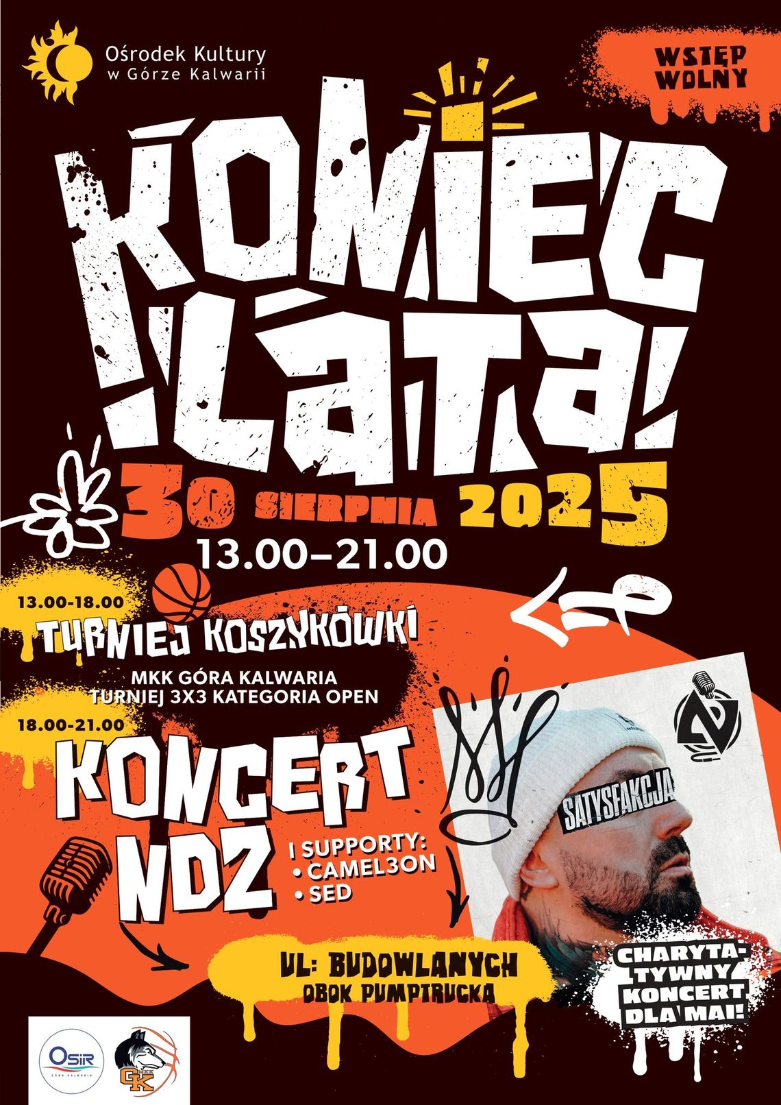 Koncert NDZ – rapera z Góry Kalwarii na zakończenie lata i Turniej Koszykówki