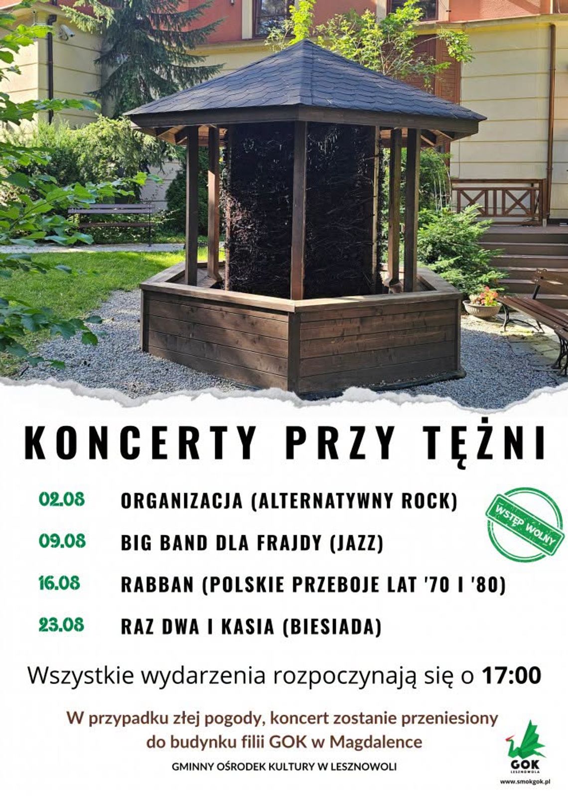 Koncert przy Tężni w Magdalence: biesiadne popołudnie z zespołem Raz, Dwa i Kasia Koncert przy Tężni w Magdalence: biesiadne popołudnie z zespołem Raz, Dwa i Kasia