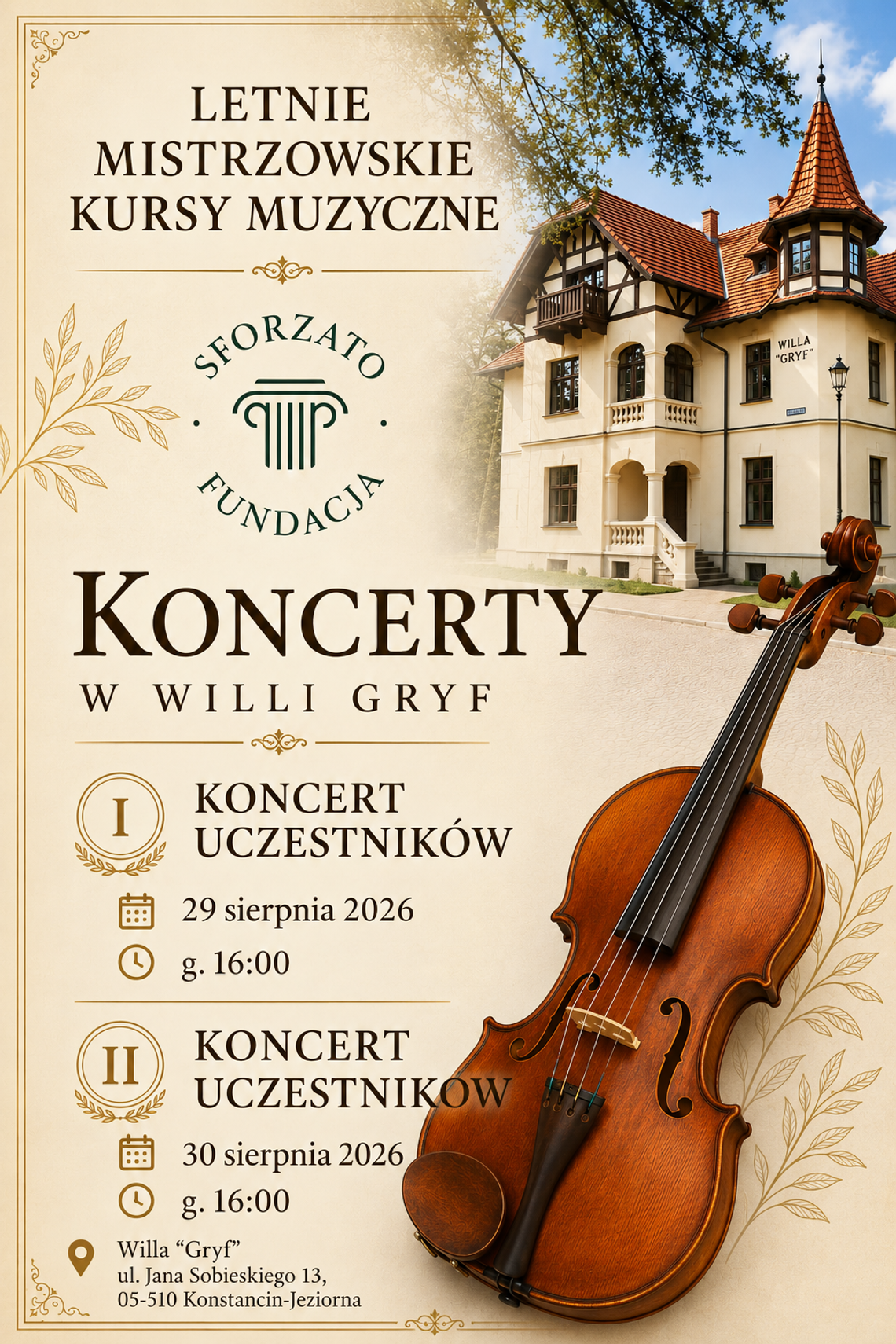 Koncert uczestników Letnich Mistrzowskich Kursów Muzycznych Koncert uczestników Letnich Mistrzowskich Kursów Muzycznych
