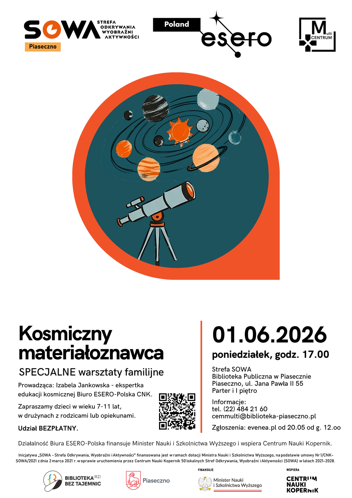 Kosmiczny materiałoznawca – SPECJALNE warsztaty familijne Kosmiczny materiałoznawca – SPECJALNE warsztaty familijne
