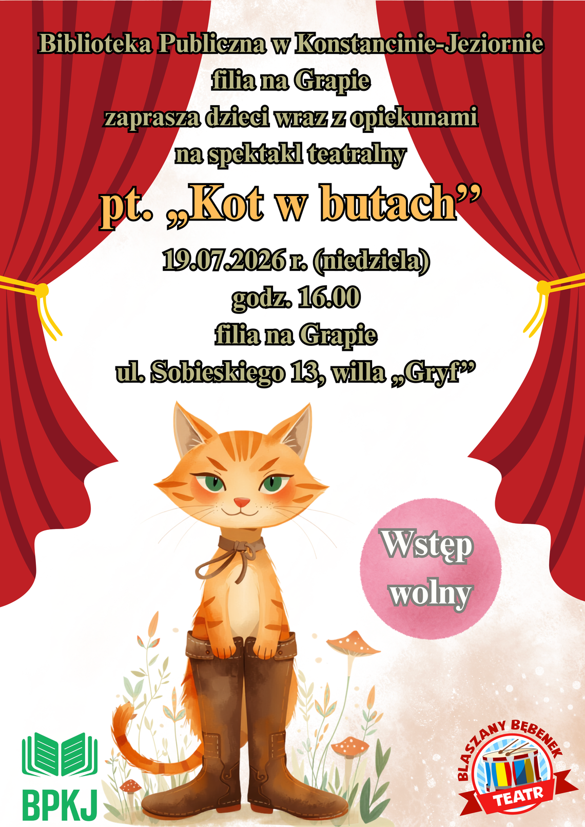 ,,Kot w butach'' - spektakl teatralny dla dzieci ,,Kot w butach'' - spektakl teatralny dla dzieci