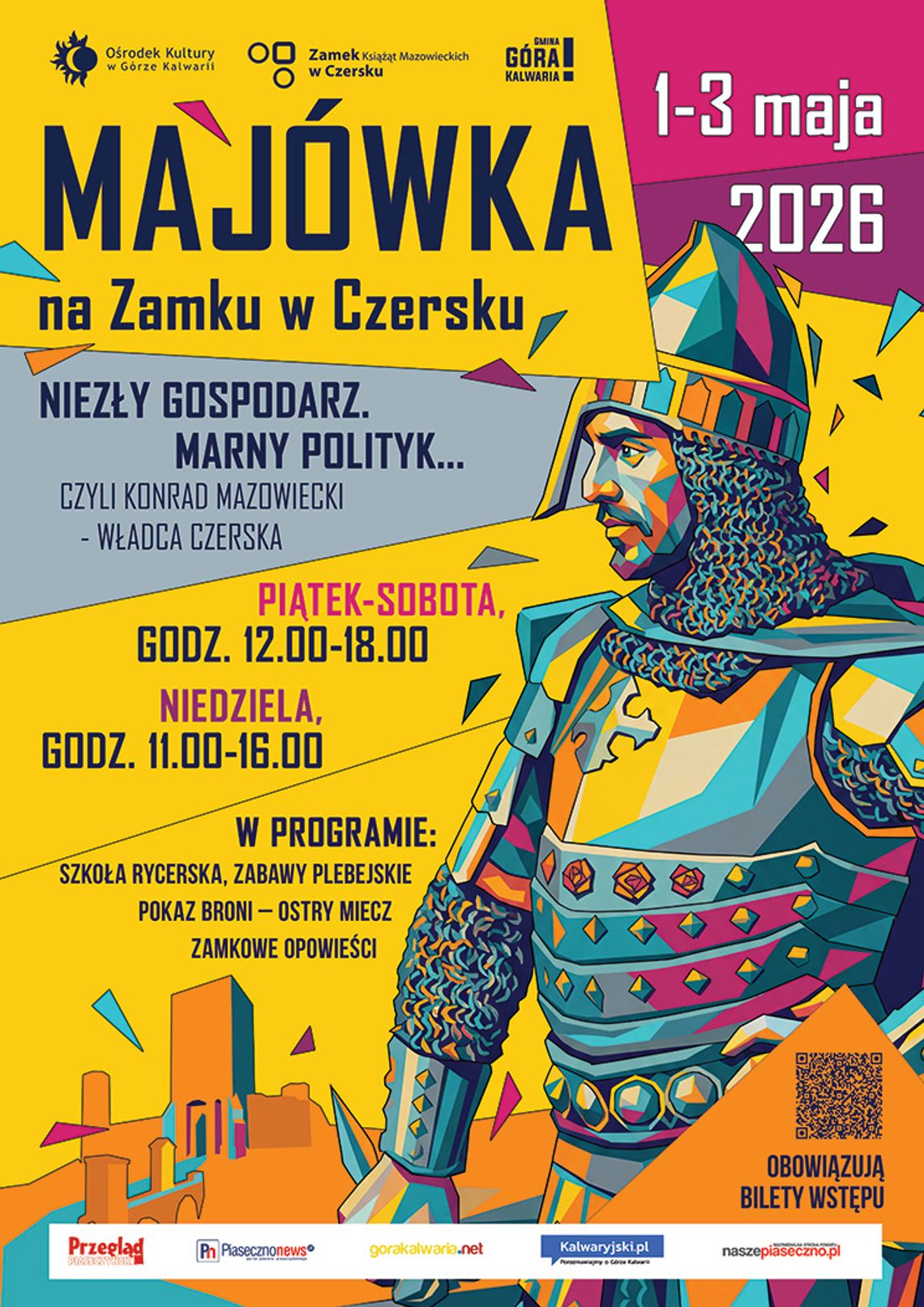 Majówka na zamku w Czersku (1-3 maja 2026)