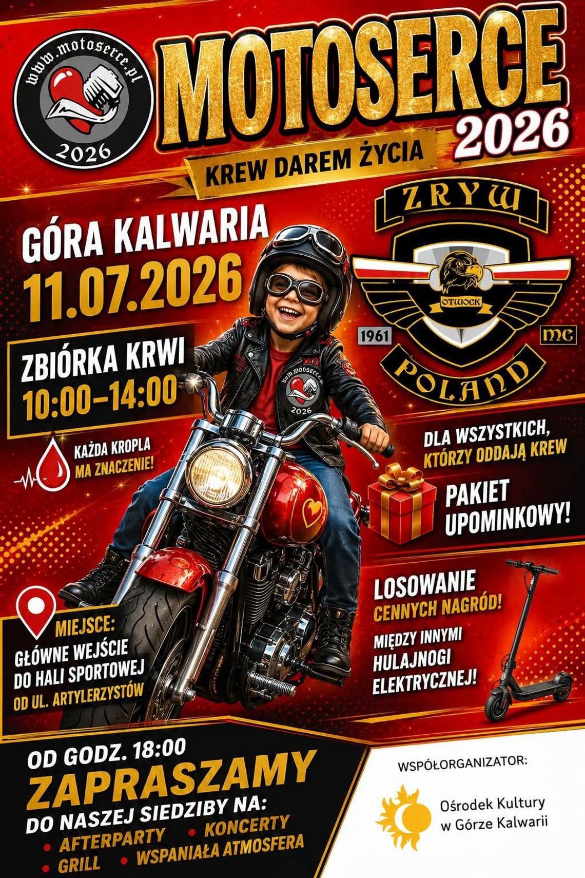 Motoserce 2026 w Górze Kalwarii: krew darem życia, koncerty, grill i motocyklowy finał dnia