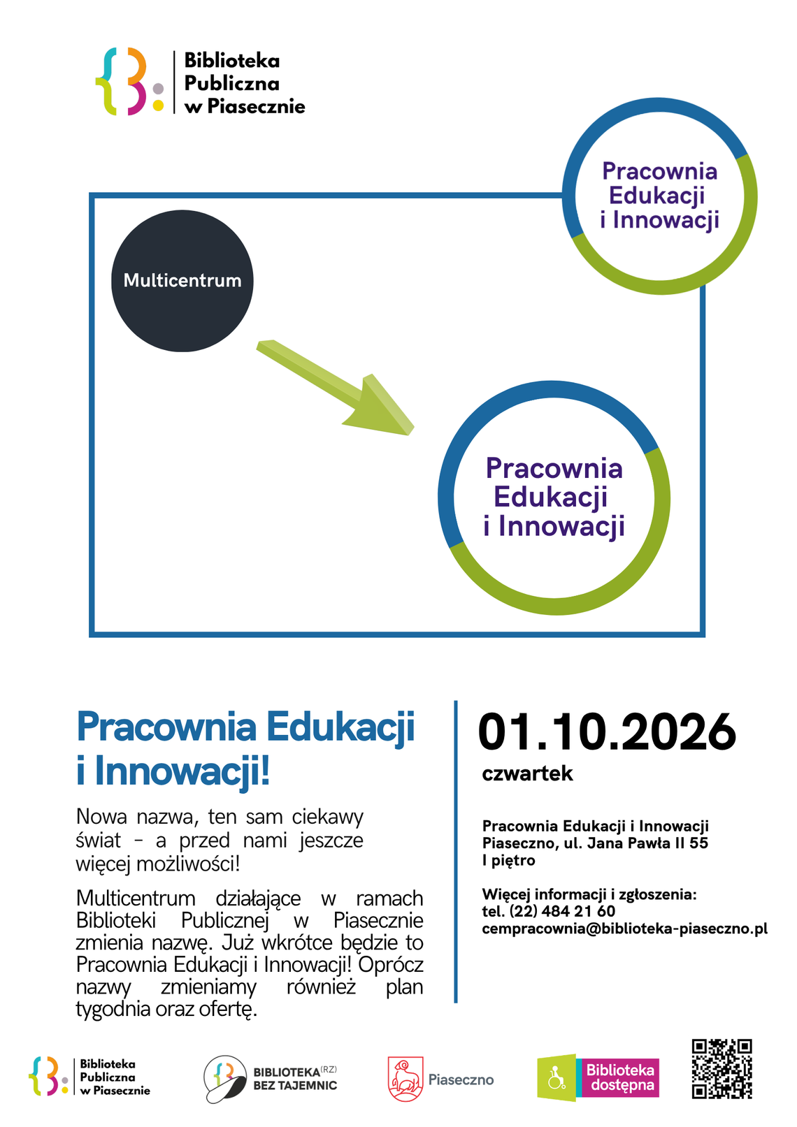 Multicentrum zmienia się w Pracownię Edukacji i Innowacji Multicentrum zmienia się w Pracownię Edukacji i Innowacji