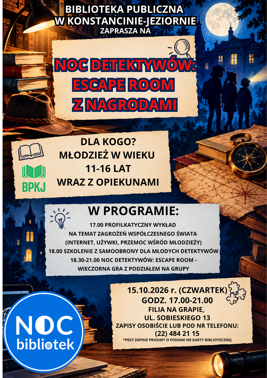 Noc detektywów- ESCAPE ROOM dla młodzieży Noc detektywów- ESCAPE ROOM dla młodzieży