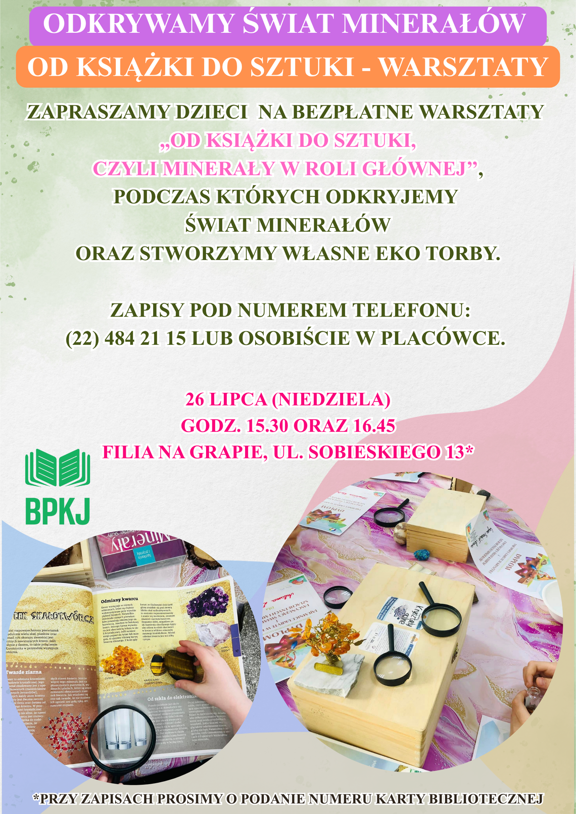 Od książki do sztuki, czyli minerały w roli głównej - bezpłatne warsztaty dla dzieci Od książki do sztuki, czyli minerały w roli głównej - bezpłatne warsztaty dla dzieci