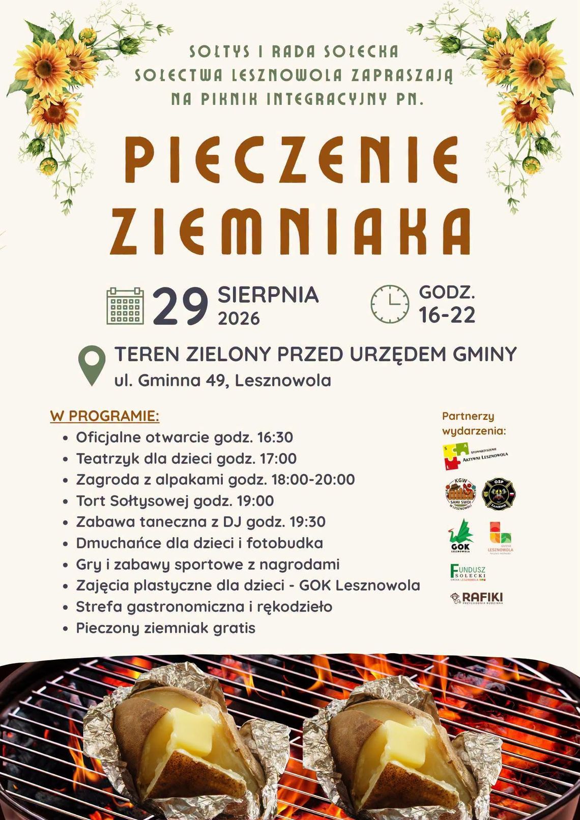 Pieczenie Ziemniaka w Lesznowoli – rodzinne pożegnanie wakacji z atrakcjami, muzyką i tradycyjnym smakiem Pieczenie Ziemniaka w Lesznowoli – rodzinne pożegnanie wakacji z atrakcjami, muzyką i tradycyjnym smakiem