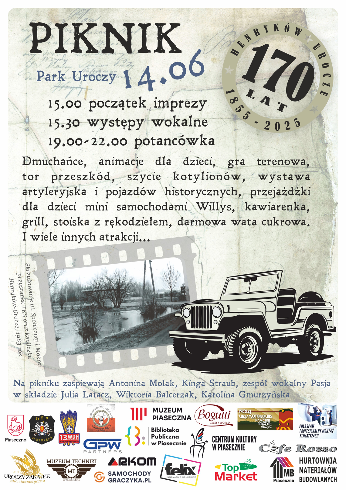 Piknik historyczny z okazji 170 rocznicy powstania Henrykowa-Urocza, Potańcówka, występy wokalne Piknik historyczny z okazji 170 rocznicy powstania Henrykowa-Urocza, Potańcówka, występy wokalne