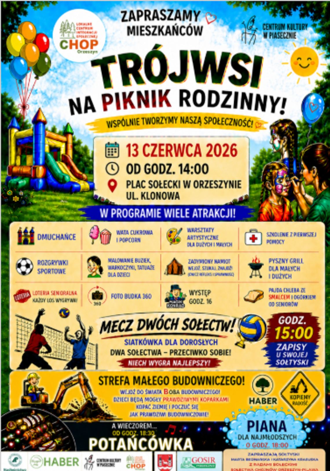 Piknik Rodzinny Trójwsi 2026 - Chojnów Orzeszyn Pilawa Piknik Rodzinny Trójwsi 2026 - Chojnów Orzeszyn Pilawa