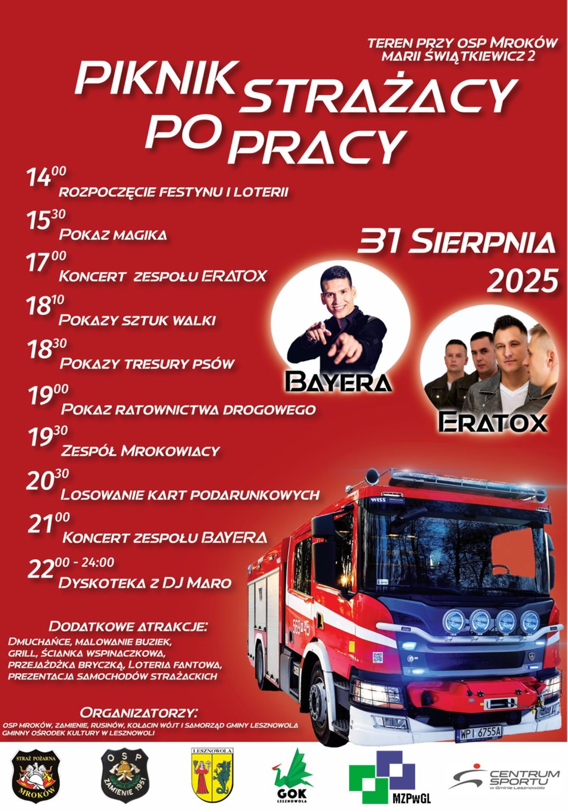 Piknik - Strażacy po pracy - Koncert zespołu BAYERA i Dyskoteka z DJ MARO