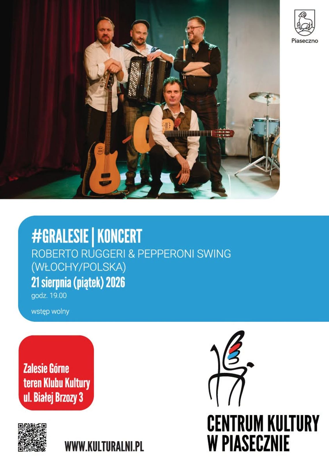 Roberto Ruggeri i Pepperoni Swing w #GraLesie – koncert z charakterem i wstępem wolnym Roberto Ruggeri i Pepperoni Swing w #GraLesie – koncert z charakterem i wstępem wolnym