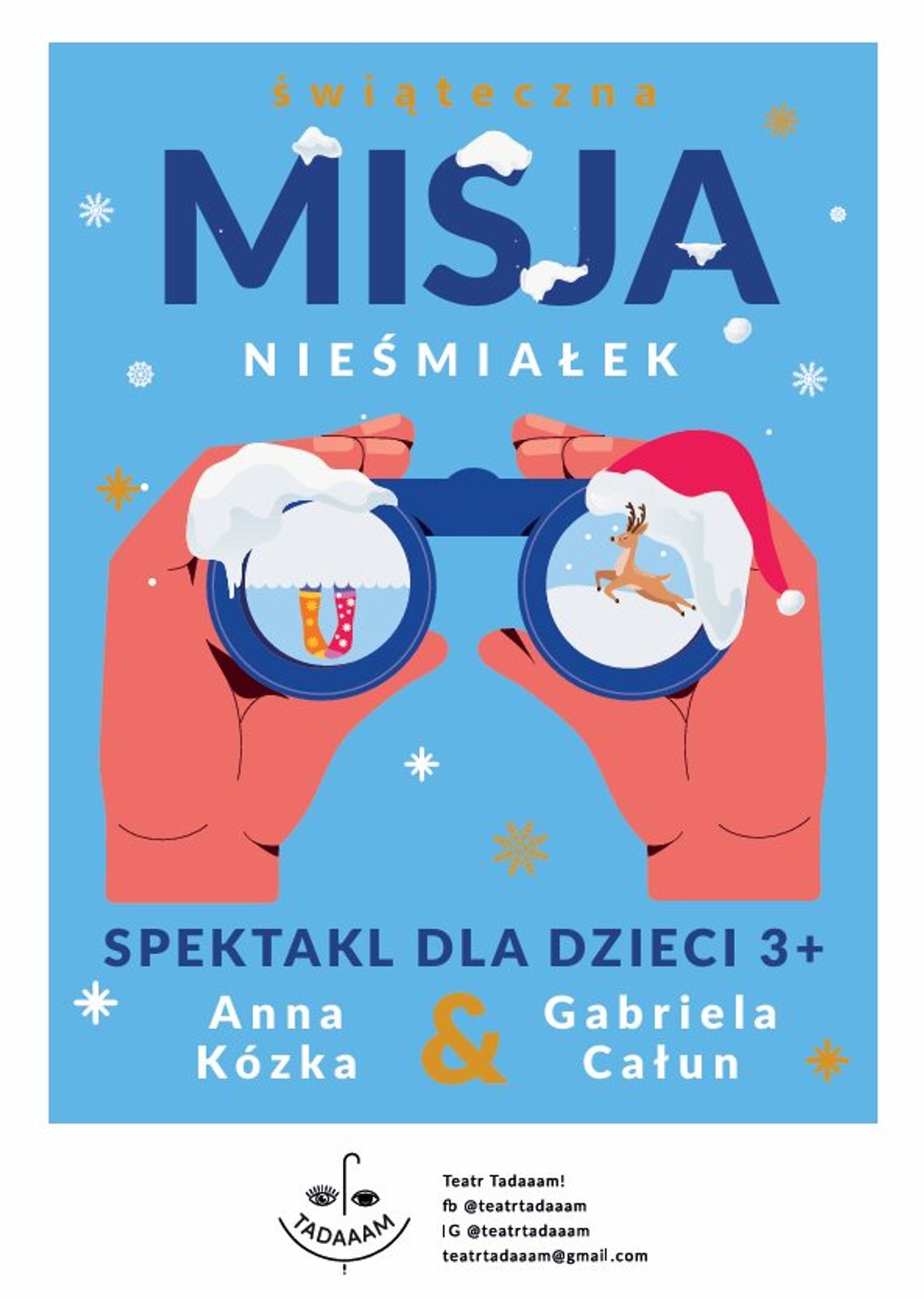 Spektakl „Świąteczna Misja Nieśmiałek” w wykonaniu Teatru Tadaaam i spotkanie z Mikołajem!