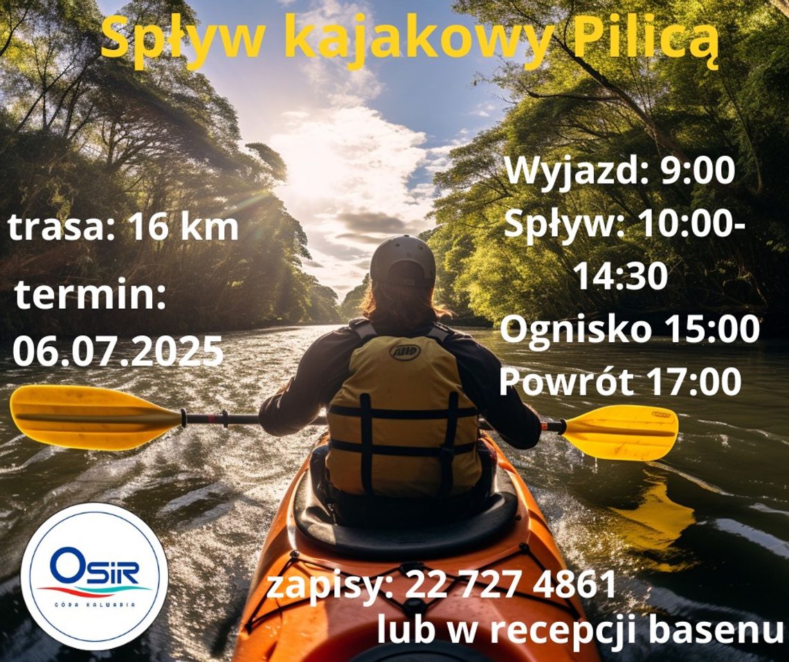 Spływ Kajakowy Pilicą i ognisko z kiełbaskami