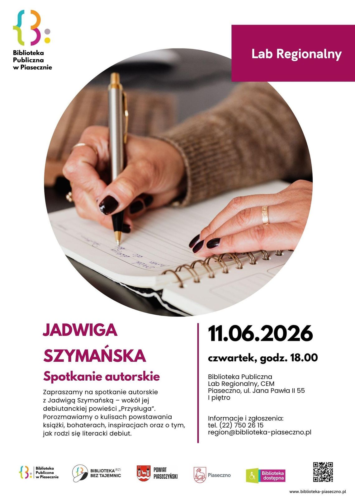 Spotkanie autorskie z Jadwigą Szymańską