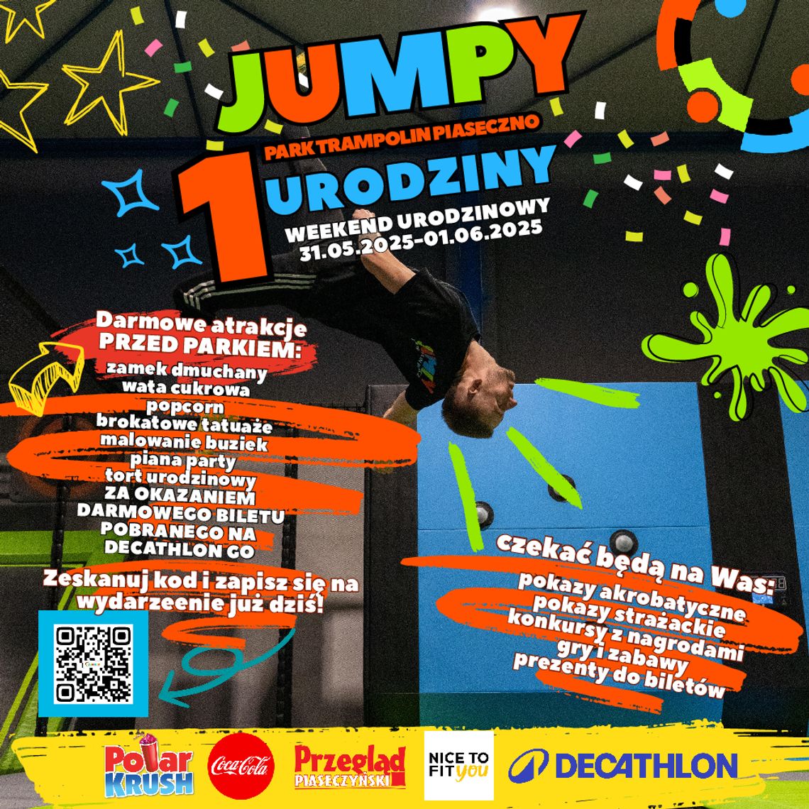 Świętuj z nami 1. urodziny Parku Trampolin Jumpy!!! Świętuj z nami 1. urodziny Parku Trampolin Jumpy!!!