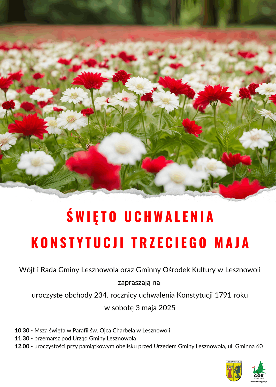 Uroczyste obchody uchwalenia Konstytucji 3 Maja w Lesznowoli Uroczyste obchody uchwalenia Konstytucji 3 Maja w Lesznowoli