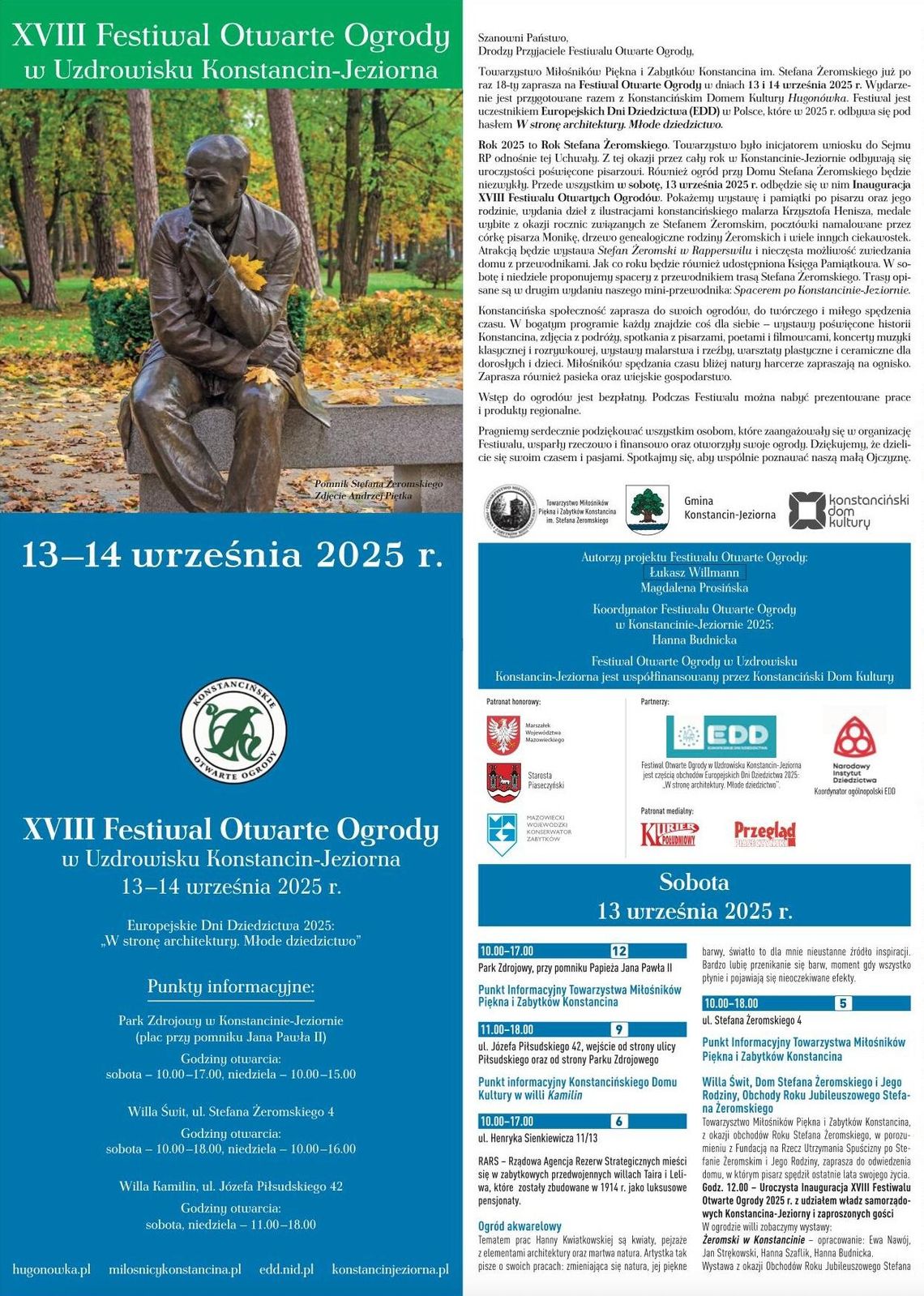 XVIII Festiwal Otwarte Ogrody w Uzdrowisku Konstantynów-Jeziorna