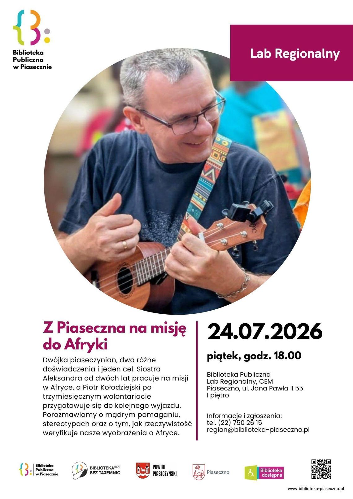 Z Piaseczna na misję do Afryki Plakat spotkania Z Piaseczna na misję do Afryki