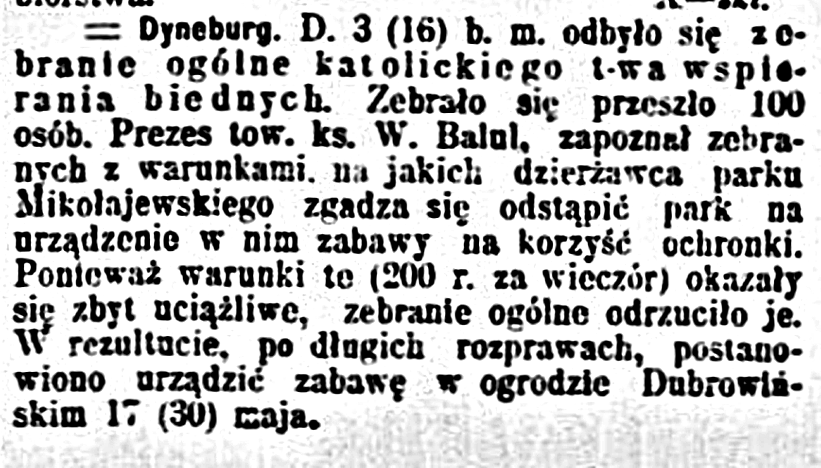 Ks. Balul: Goniec Wileński 1909 r. 